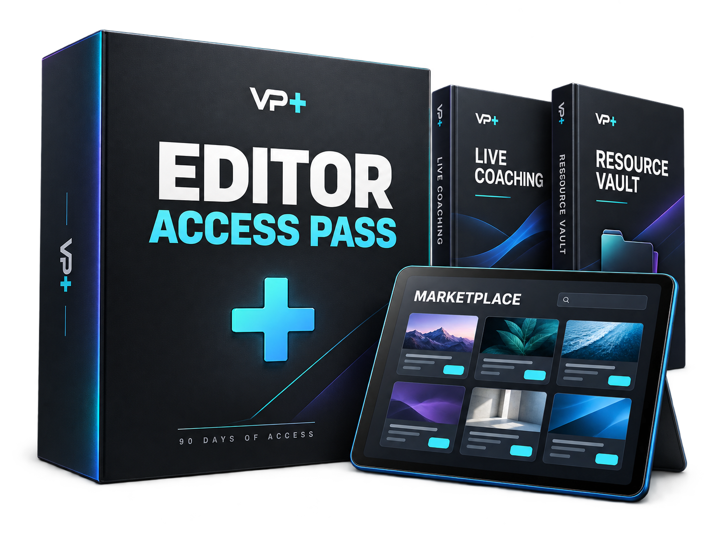 VP+ Editor Access Pass bundle with marketplace access, live coaching and resource vault